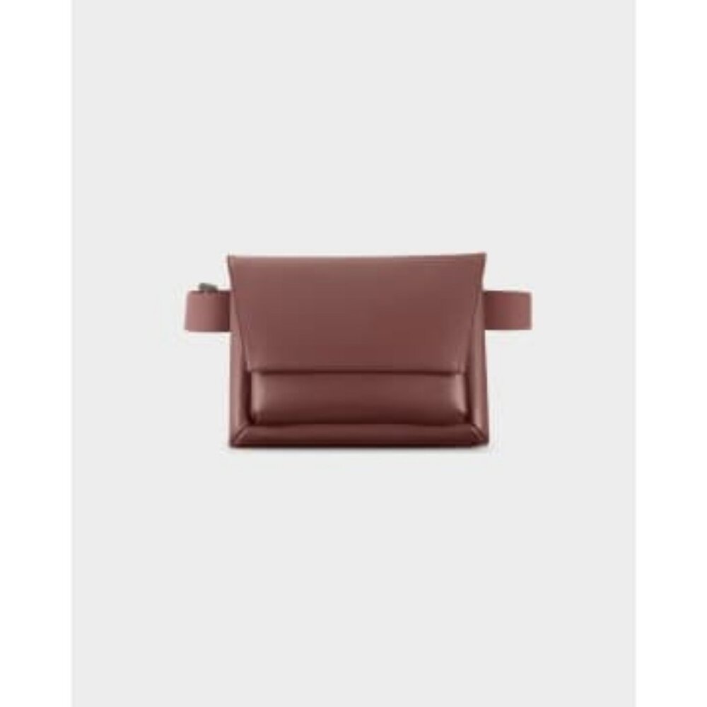 walk with me kangaroo belt crossbody bag burgundy cherry red